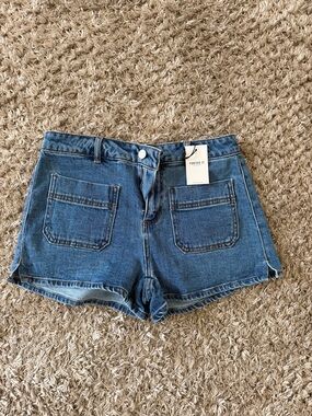Forever 21 Classic Blue Denim High-Rise Jean Shorts